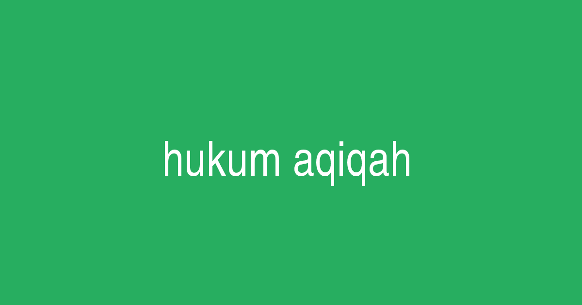 Hukum Aqiqah